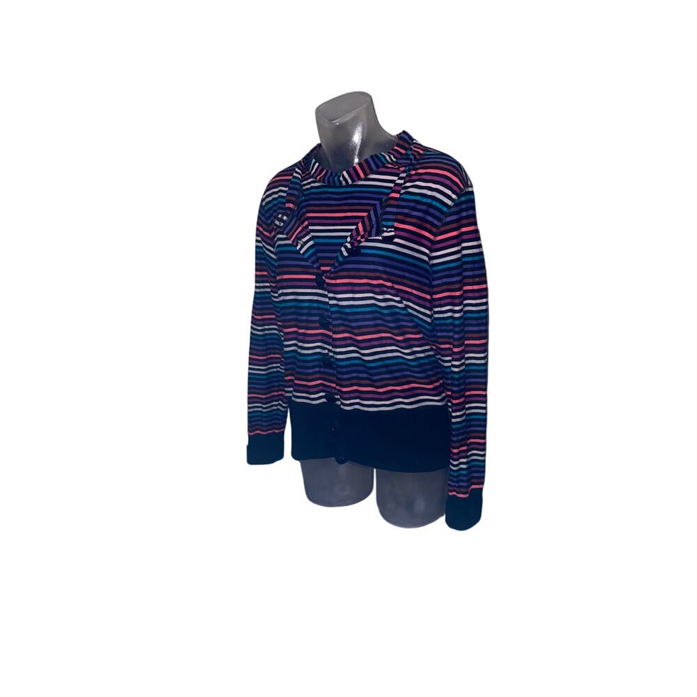 Vintage Y2K SONIA RYKIEL Stripe 2 Pc Twinset Cardigan & Top Black  Size Large L - Picture 11 of 11
